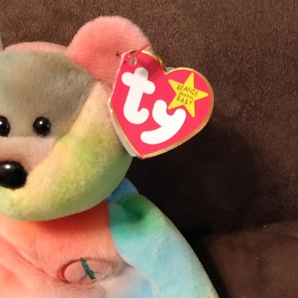 RARE! Peace neon beanie baby in mint condition - Picture 2 of 7